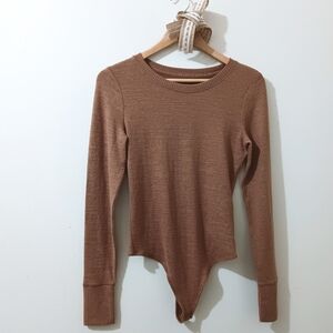 Abercrombie & Fitch Mocha Brown Cozy Soft Knit Bodysuit